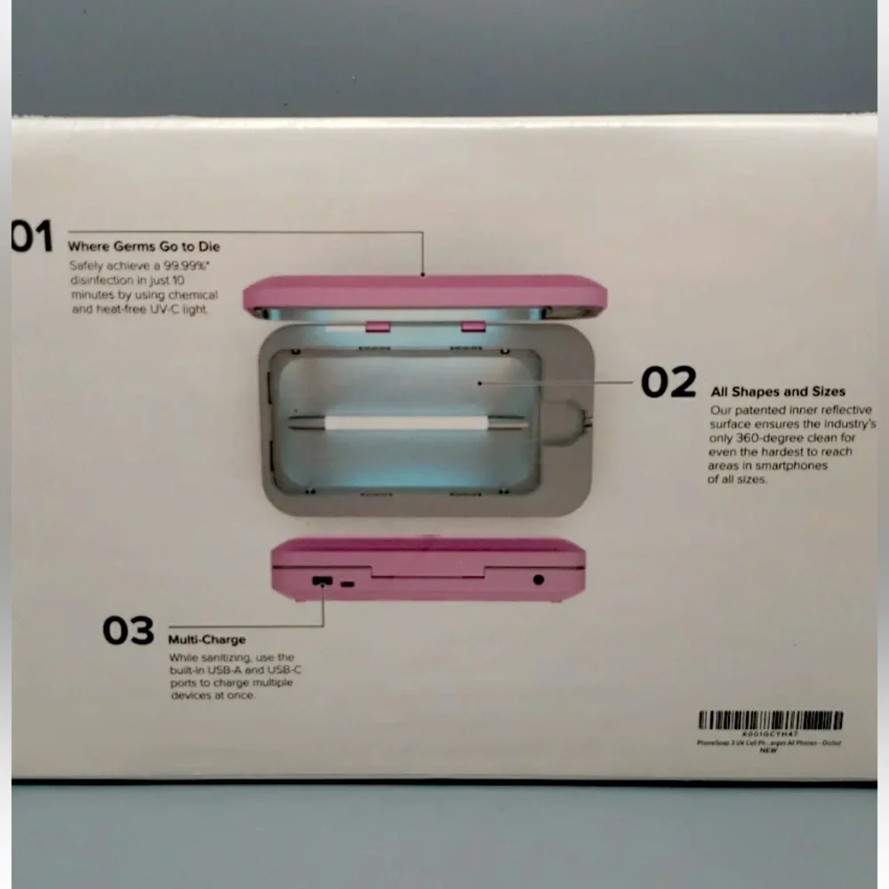 📱PHONE SOAP 3📱CELL PHONE UV LIGHT DISINFECTANT BOX CLEANER + CHARGING STATION